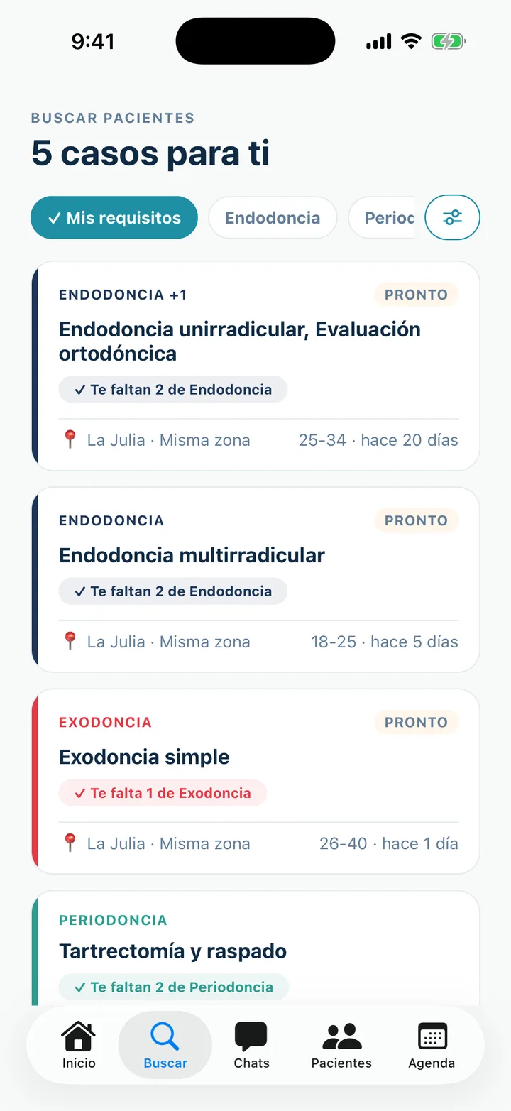 Feed de pacientes cercanos